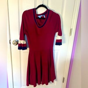 Elegant Long Sleeve Red Dress